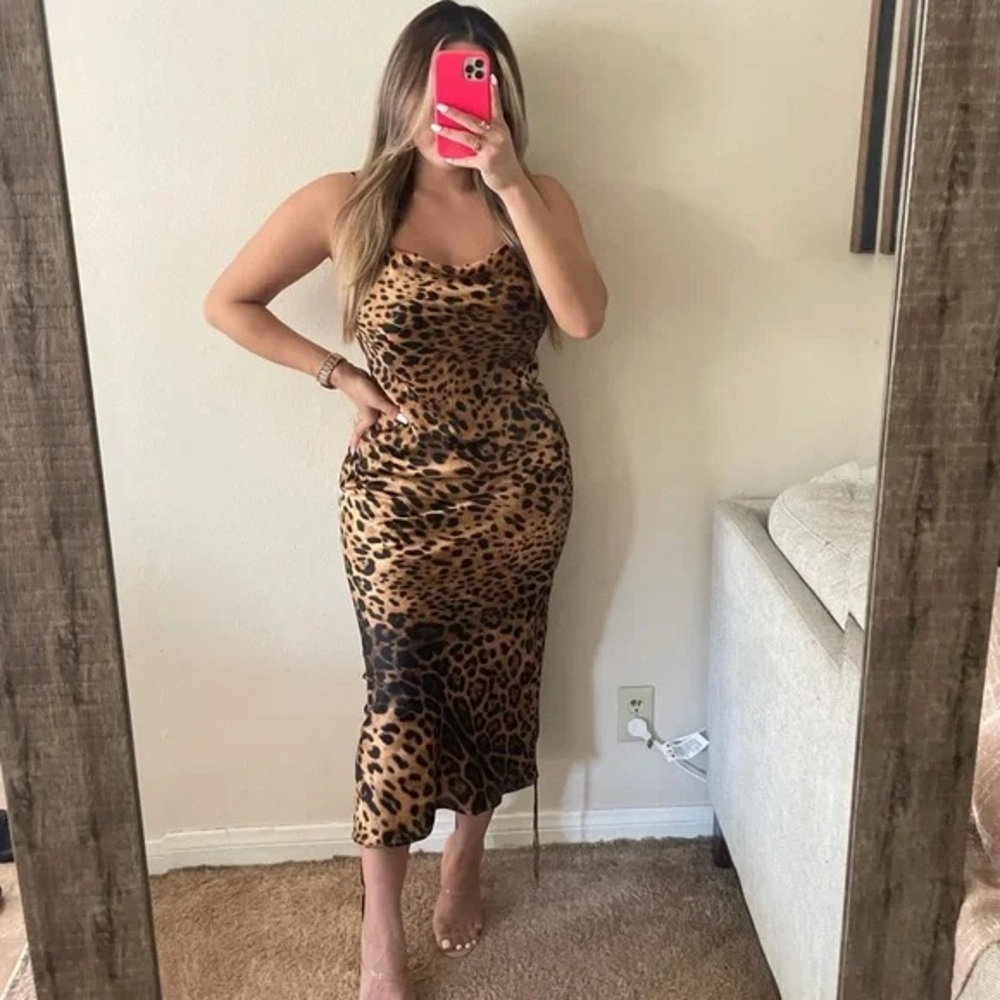 Leopard Print Midi Dress